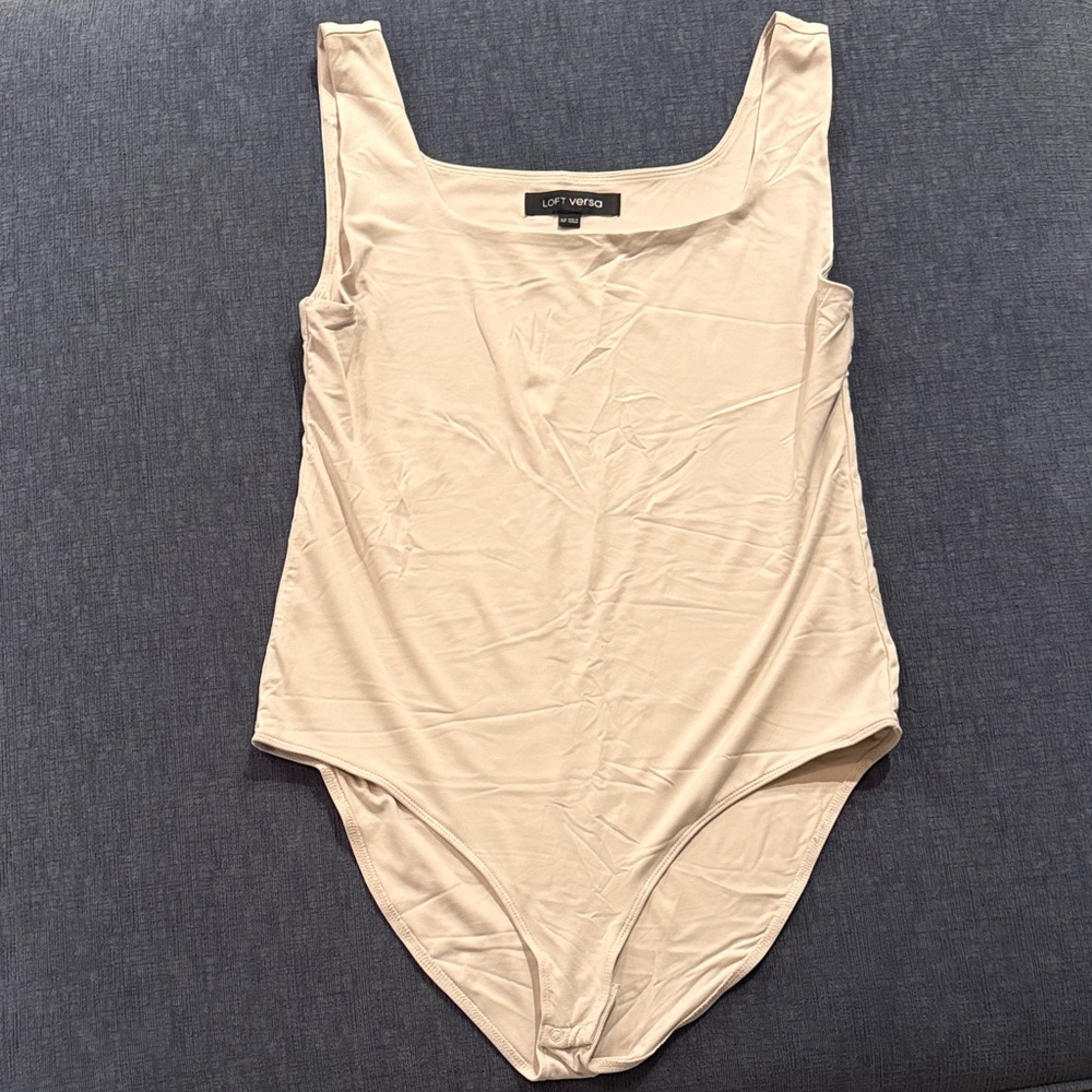 LOFT Cream Sleeveless Bodysuit